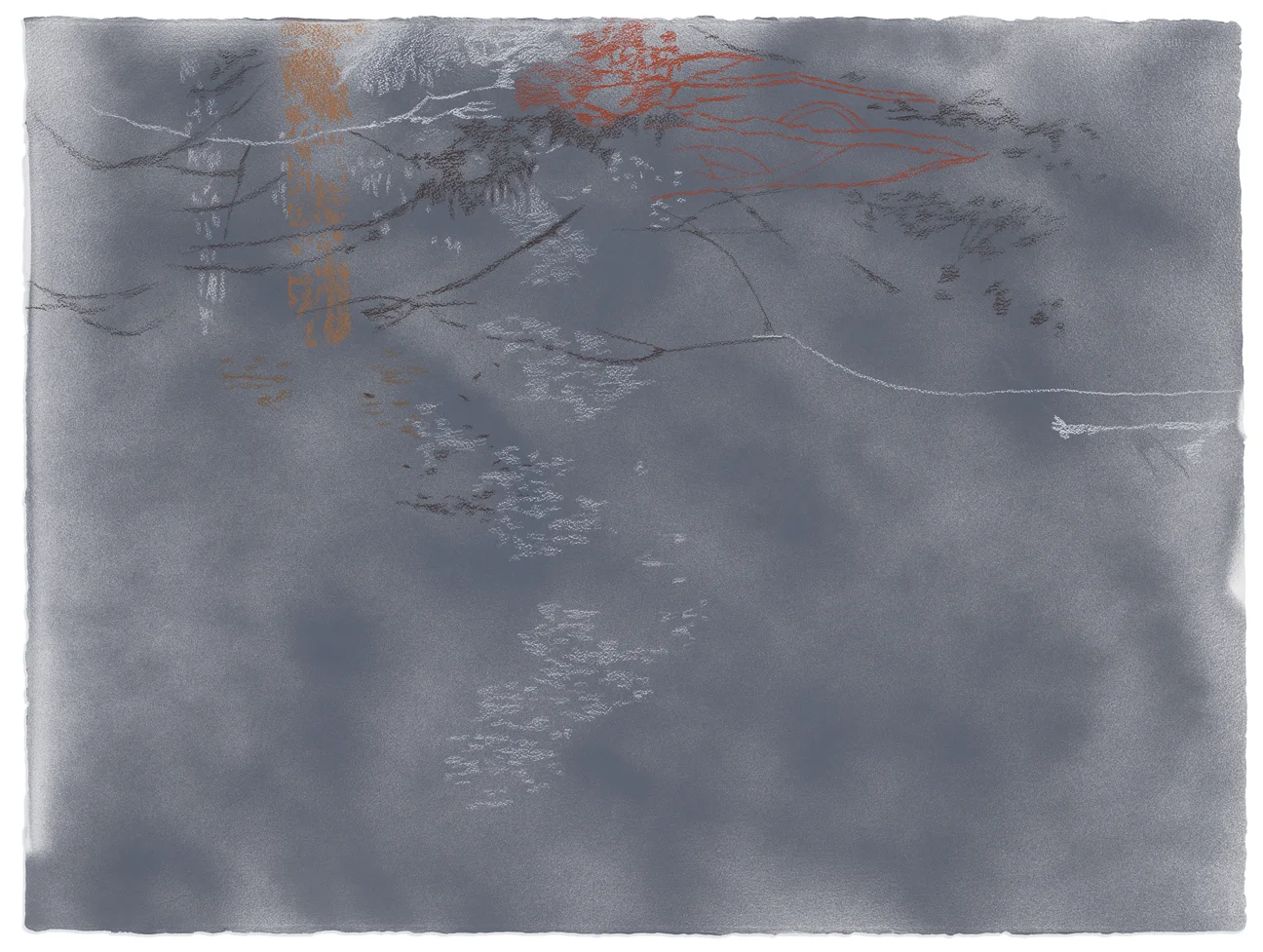   Moonlit Path  pastel and spray paint on paper 22 x 30 in. 2014 