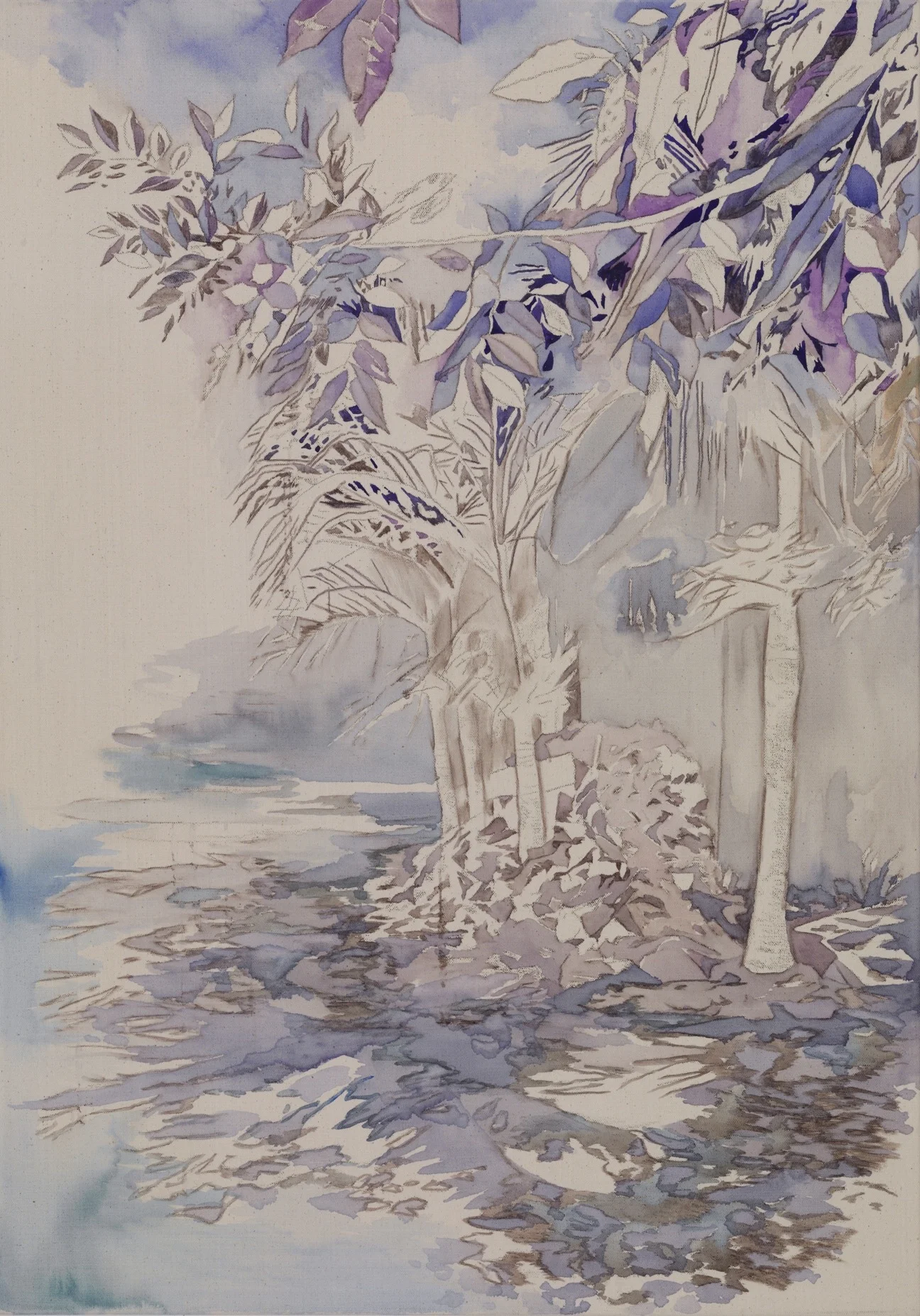   Pile of Rocks  pastel and gouache on canvas 34 x 24 in. 2015       
