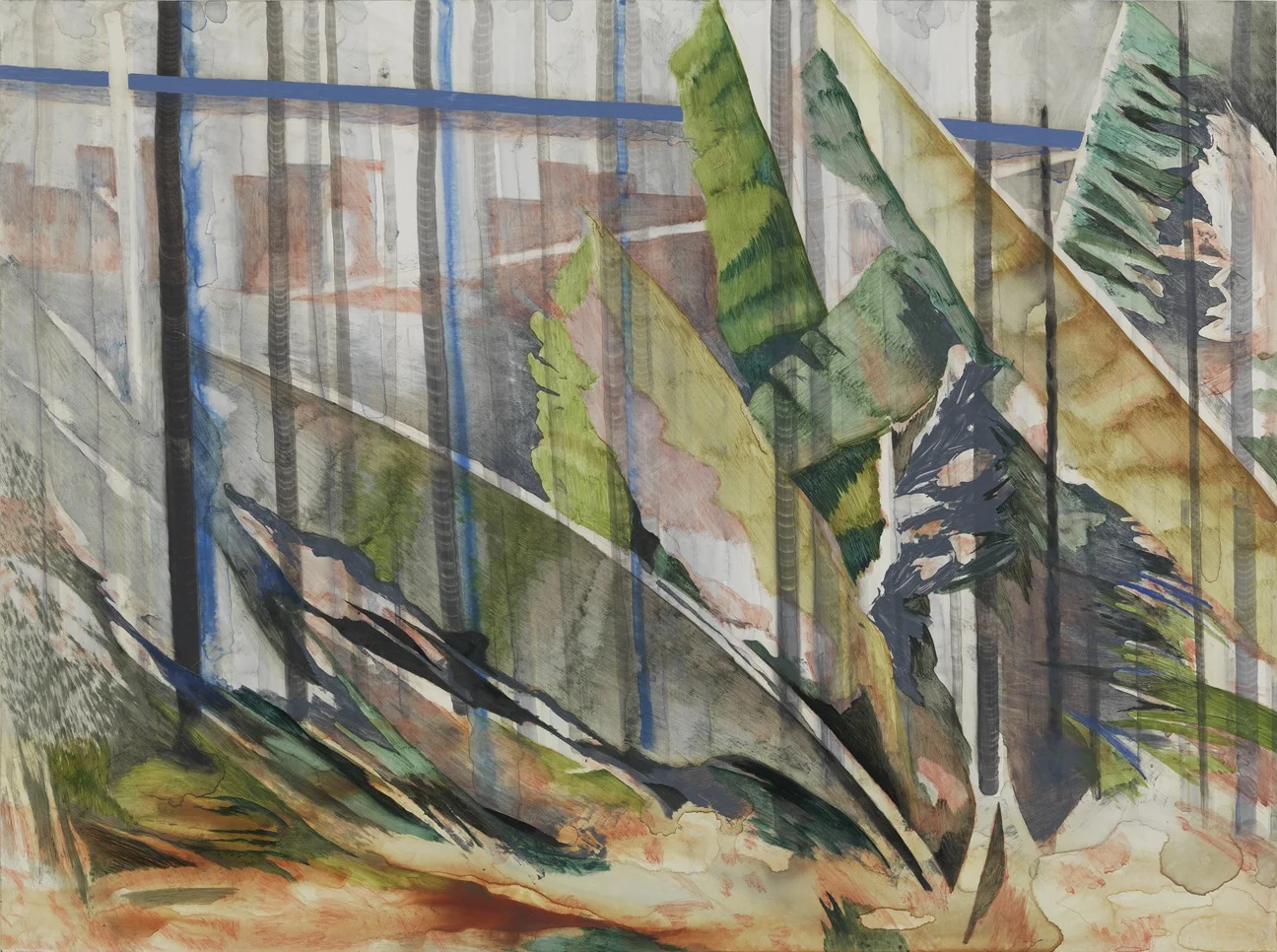   Palm Leaves  pastel and oil on masonite 18 x 24 in. 2015     