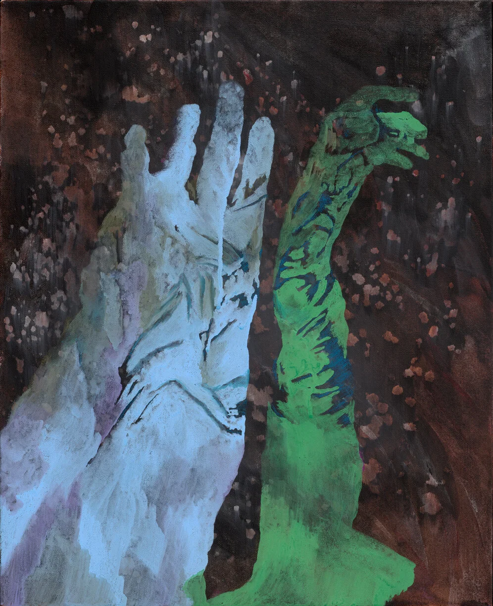   Hands  mixed media on canvas 21 x 17 in. 2019   