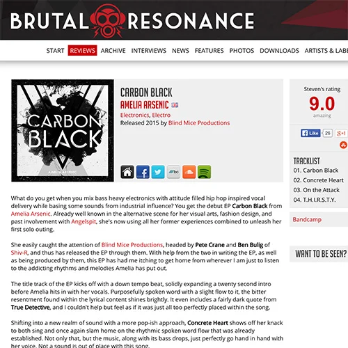 9/10 - Brutal Resonance Magazine reviews Carbon Black