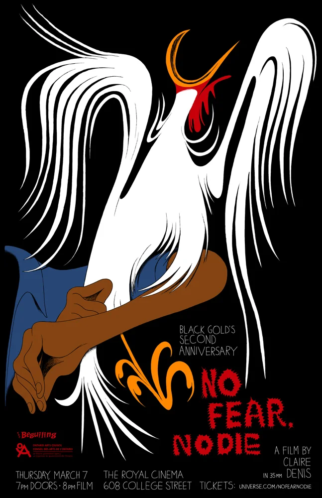 Poster for Black Gold’s screening of No Fear, No Die