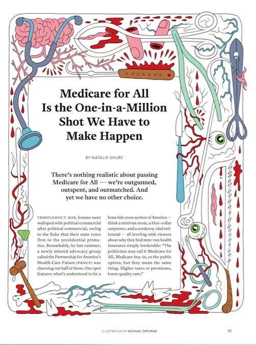 Jacobin - "Medicare For All" - layout and art direction by Lauren Traugott-Campbell 