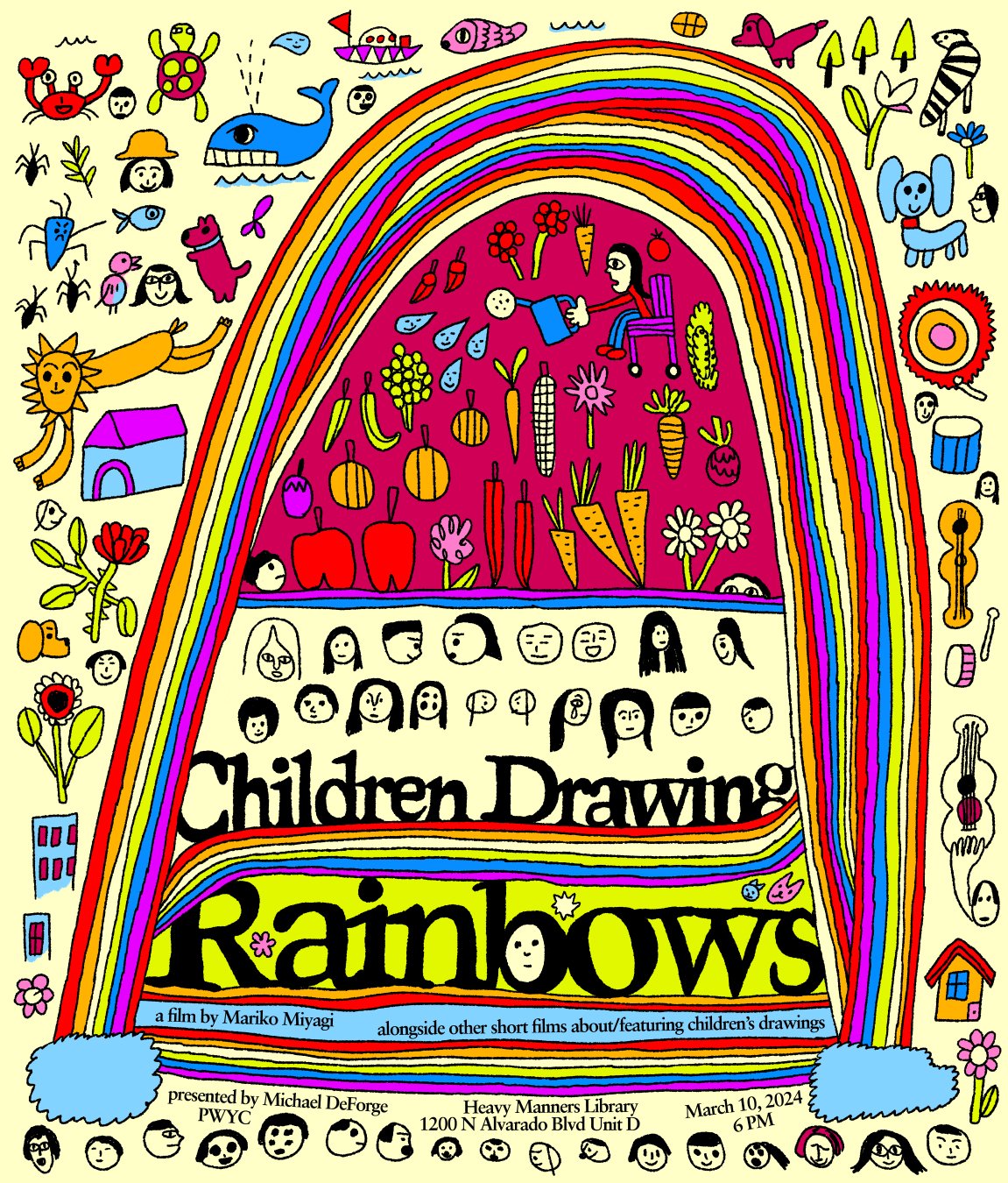 Children Drawing Rainbows