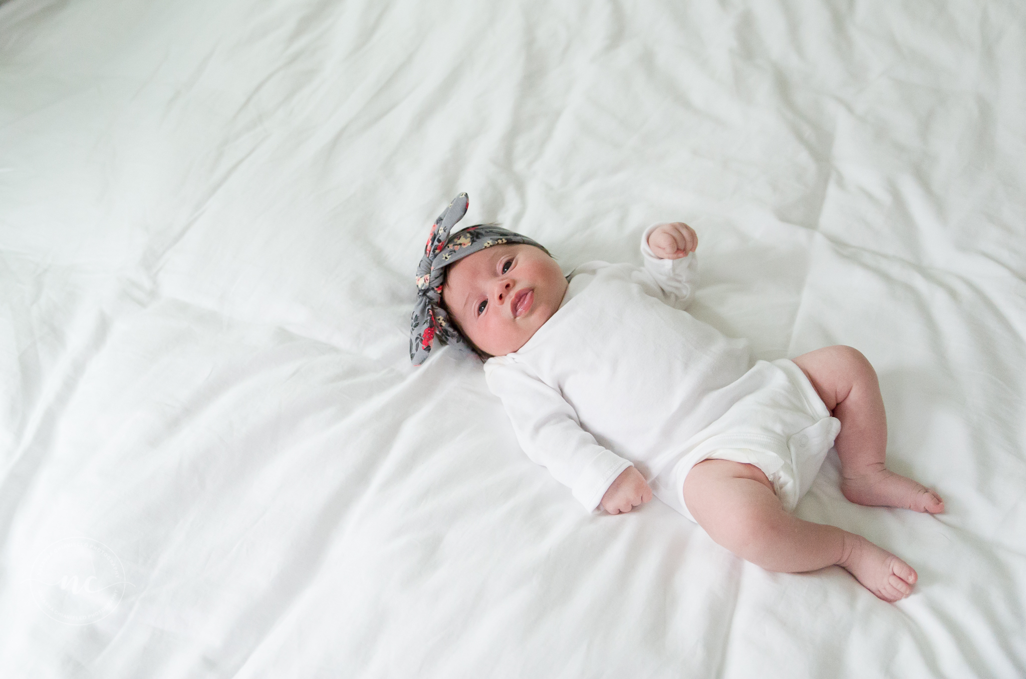 baby with top knot headband