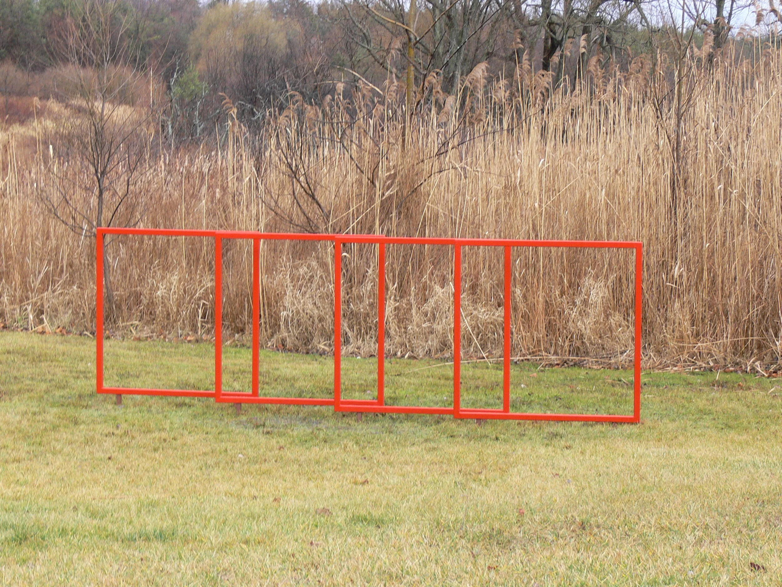 Five Red Squares  (steel) - Spring