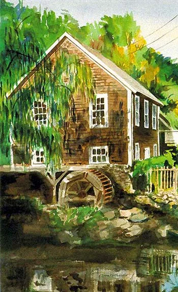 The Brewster Grist Mill - #206, print