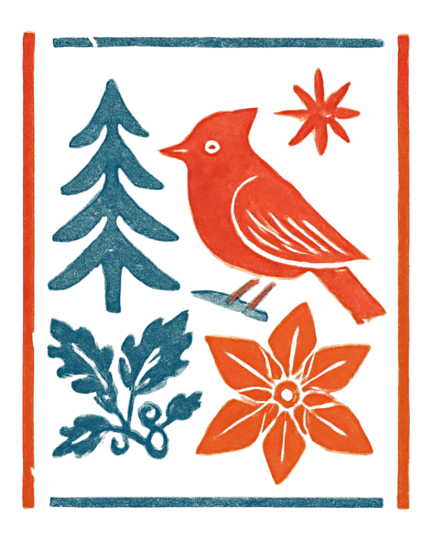 Relief Printed Holiday Cards & Gift Tags
