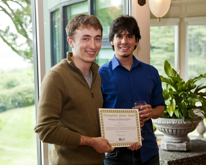 Antonio Gomes and Nathan Johns receives Best Poster Award at DSB Retreat