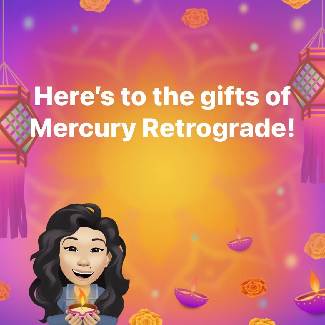 We&rsquo;re officially in Mercury Retrograde now.
What gifts have you been experiencing already??

Me:
&bull; Things taking longer than I planned
&bull; Lots of deep stuff resurfacing for new healing/awareness/integration
&bull; People I haven&rsquo;