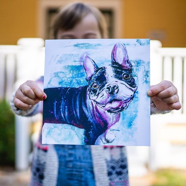 Further proof that @iamreedicus is one of the most kind, loving and talented people on the planet. In light of our pup&rsquo;s passing, he drew/illustrated/painted this amazing portrait of Jackie for my daughter. Thank you Doc for sending this love t