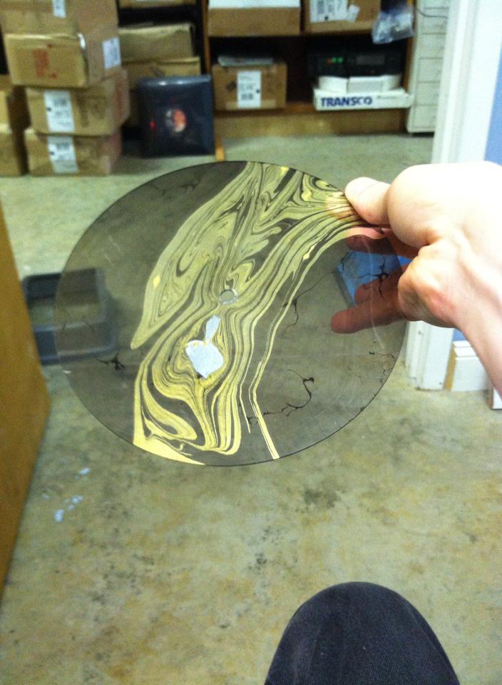 first color tinted record, black with gold