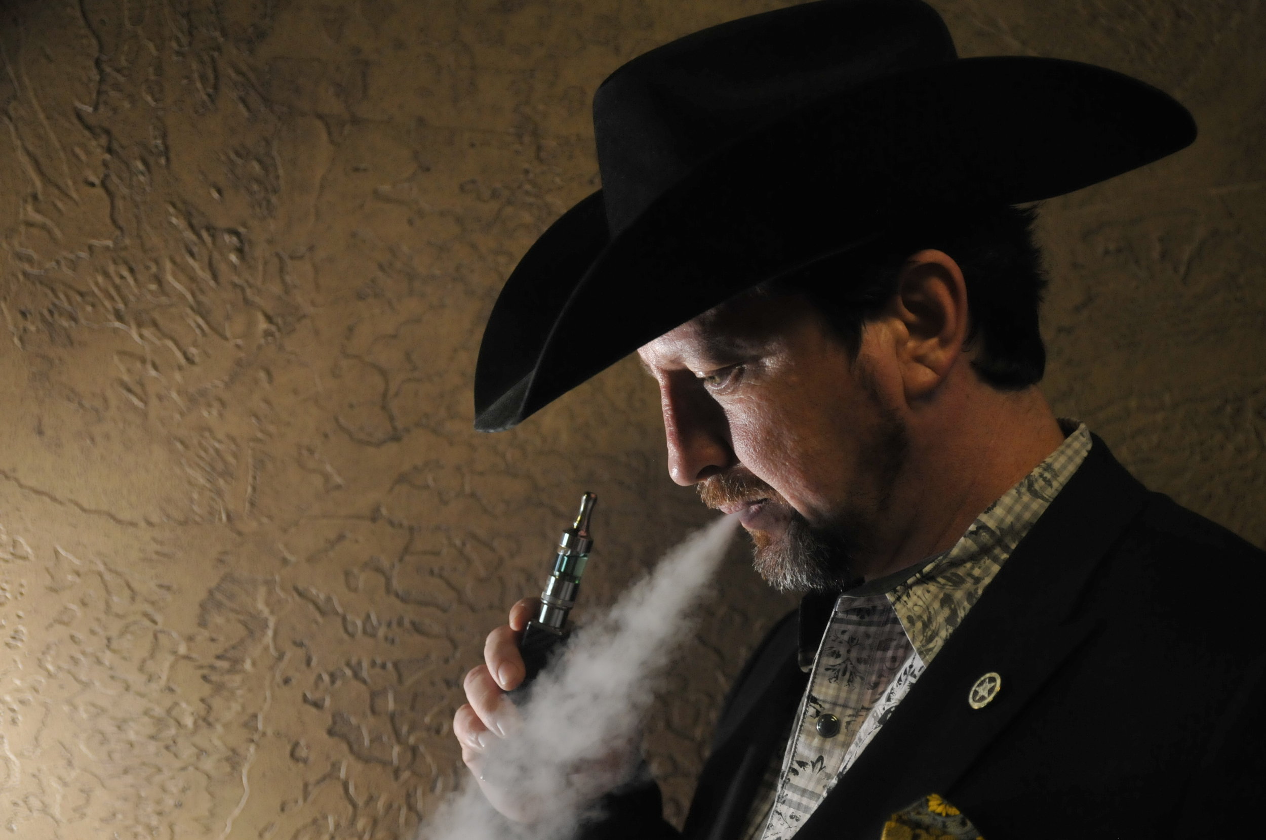  Sean Gore is the president of the Oklahoma Vapor Advocacy League and owns two vape shops of his own. Gore and OVAL are currently trying to fight against a bill that could place a 60% tax upon the sale of e-liquids in Oklahoma.  Nick Oxford for The N
