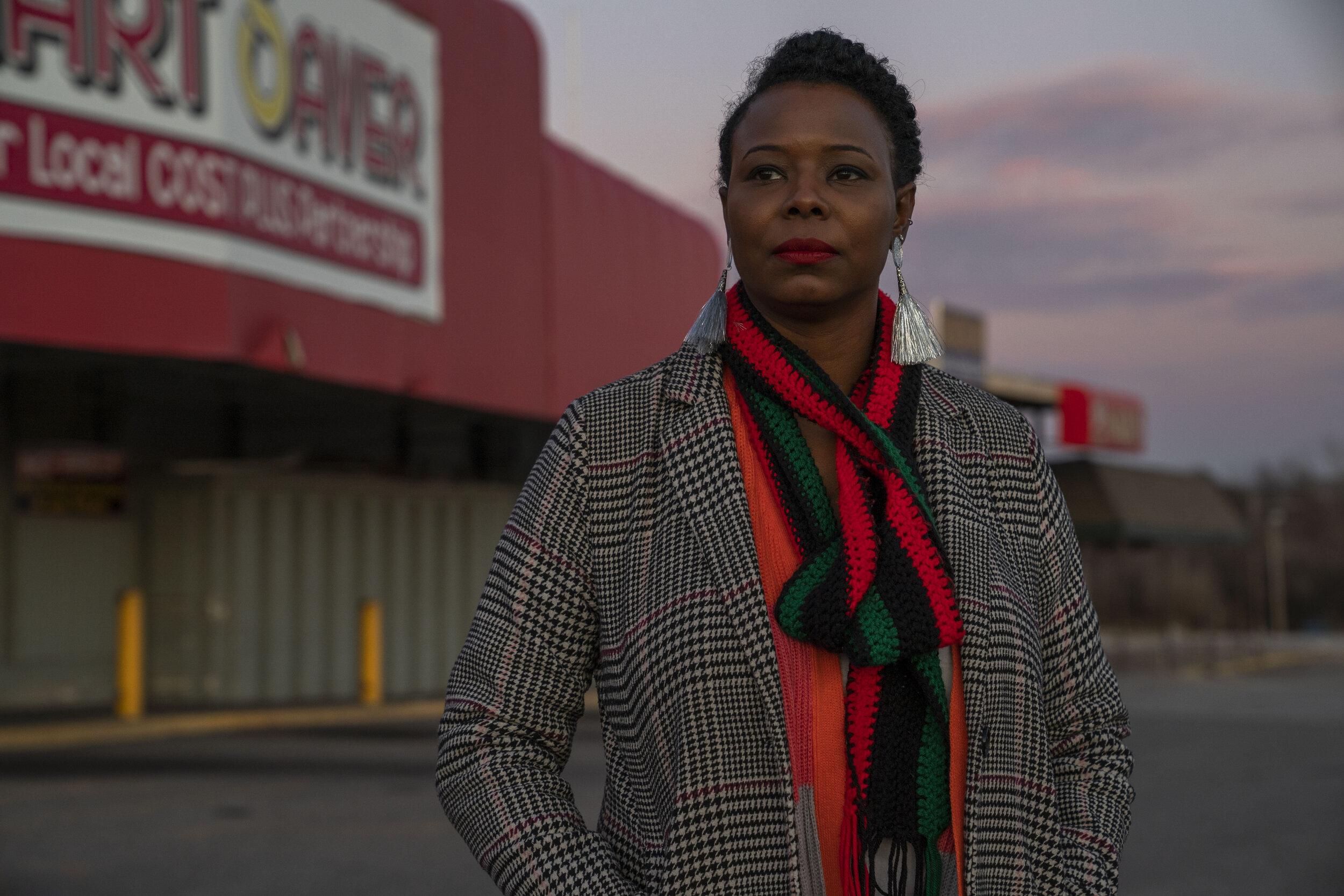  Ward 7 Councilwoman Nikki Nice poses for a portrait in front of the recently closed Smart Saver grocery store in Oklahoma City, Oklahoma, December 13, 2019. CREDIT: Nick Oxford for The Wall Street Journal 