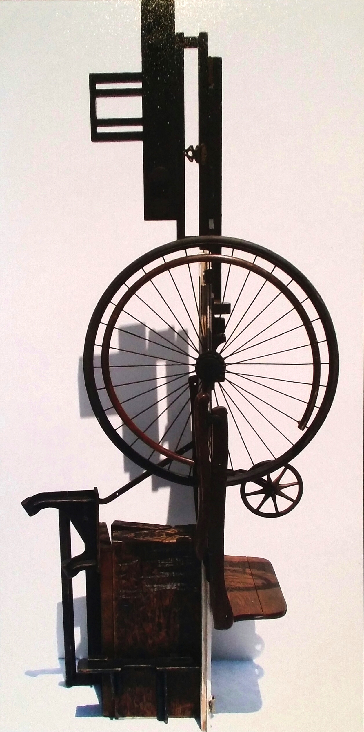 Olde Good Things , assemblage of antique objects, 88.5"h x 36"w x 22"d