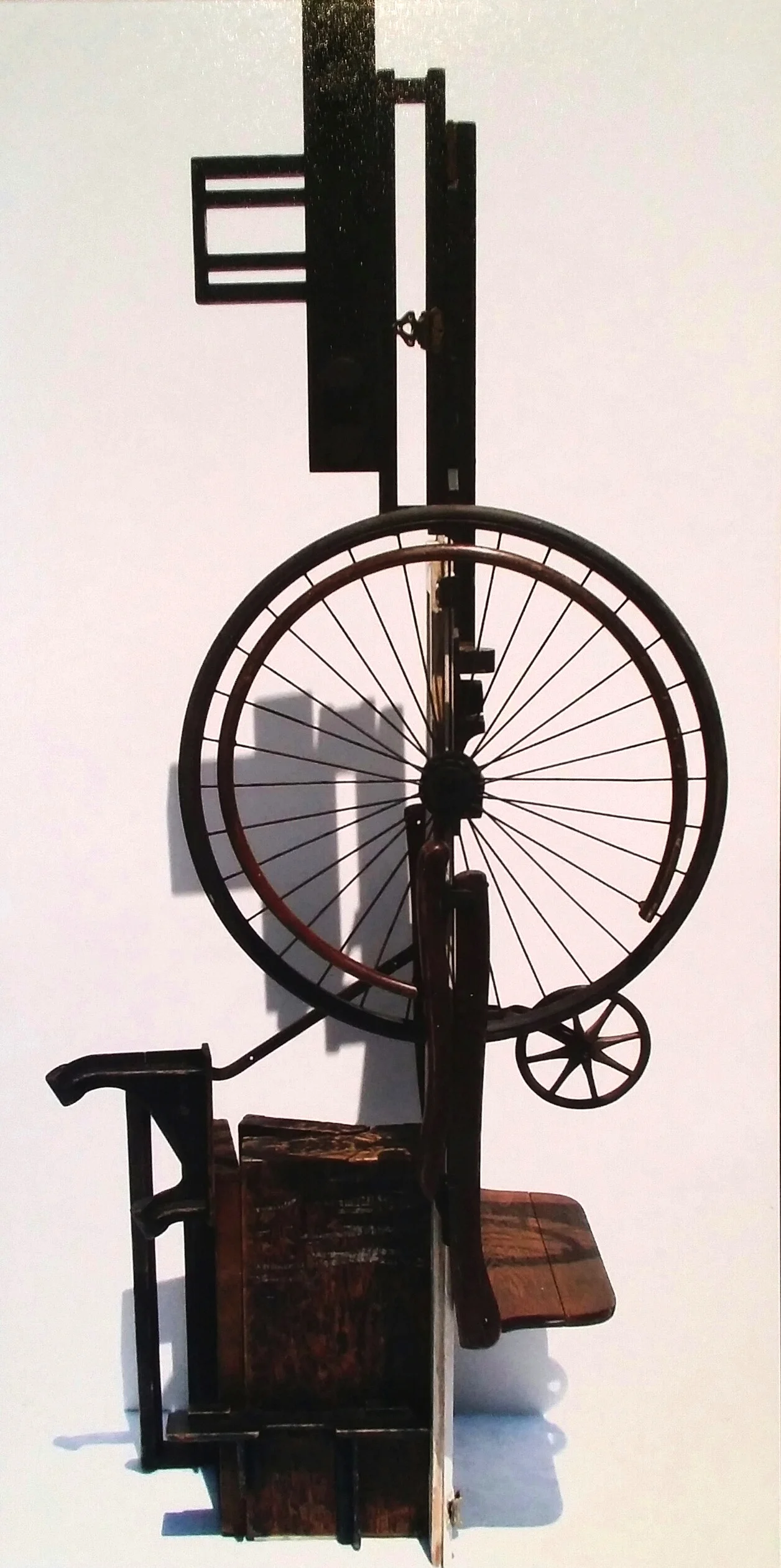 Olde Good Things , assemblage of antique objects, 88.5"h x 36"w x 22"d