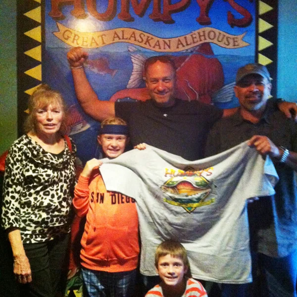 TIME 16:53 // JULY 2013 // WINNER! MICHAEL PLOTNICK Big shout out to our new Kodiak Arrest Champion, Michael Plotnick, from Loveland, CO - Humpy’s new Kodiak Arrest Champion! Being cheered on by his friends and family, Michael squeezed out former champion, Daniel Dollemolle of Kotzebue, AK by a mere 15 sec, coming in at 16 min and 53 sec to break the record. Way to pull it out Michael! Cheers!!