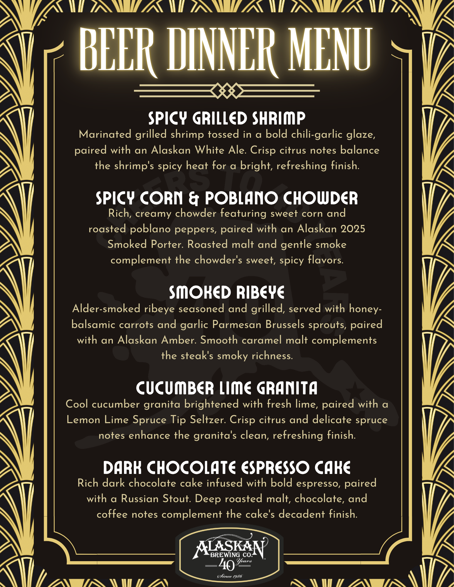 BEER DINNER MENU