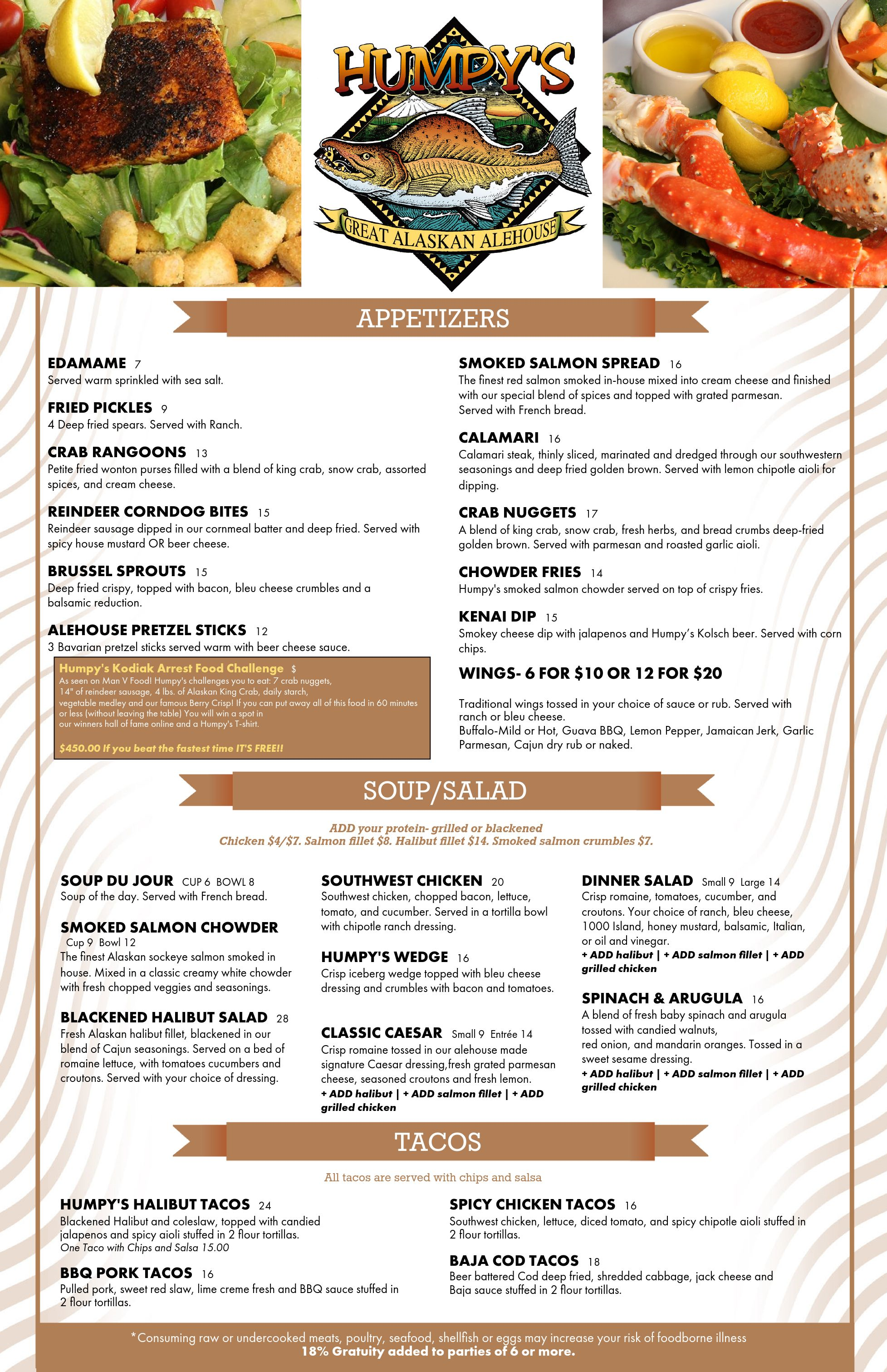 Winter Menu — Humpy's Great Alaskan Alehouse