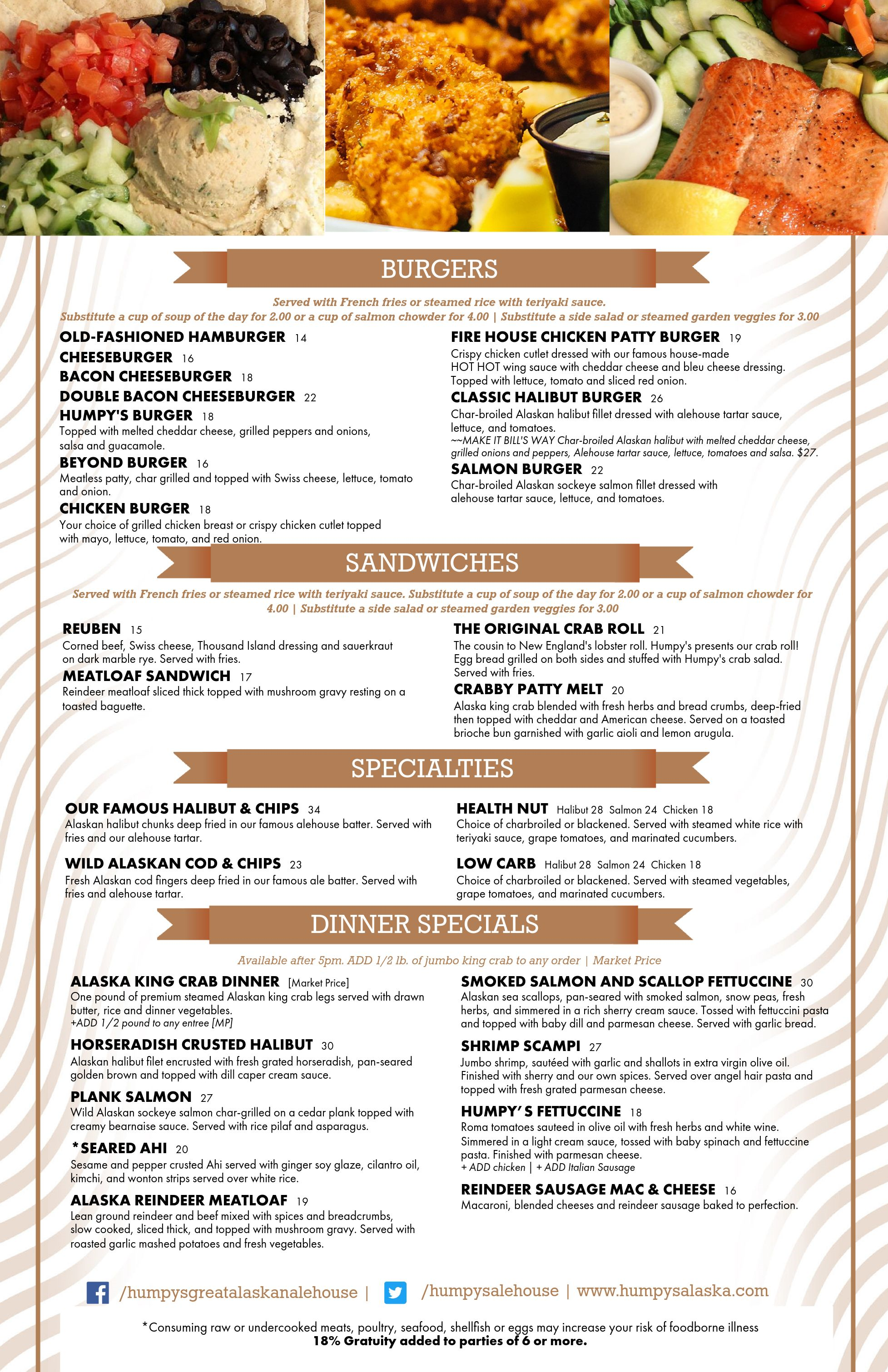 Winter Menu — Humpy's Great Alaskan Alehouse