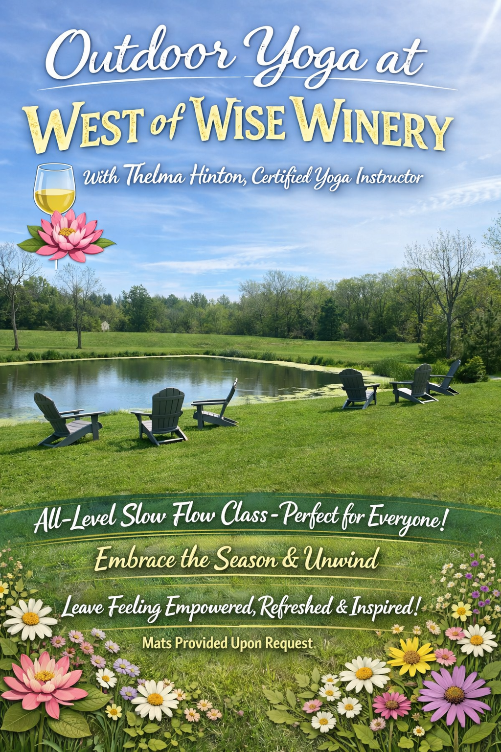 Spring Yoga with Thelma at West of Wise Winery