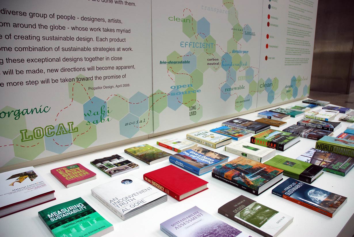 Swell: Future Friendly Design Exhibition Graphic & book display