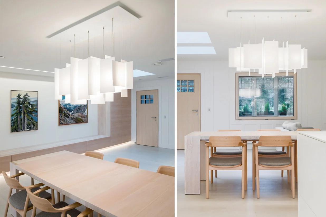Serac 44 x 16 Chandelier - opaque white