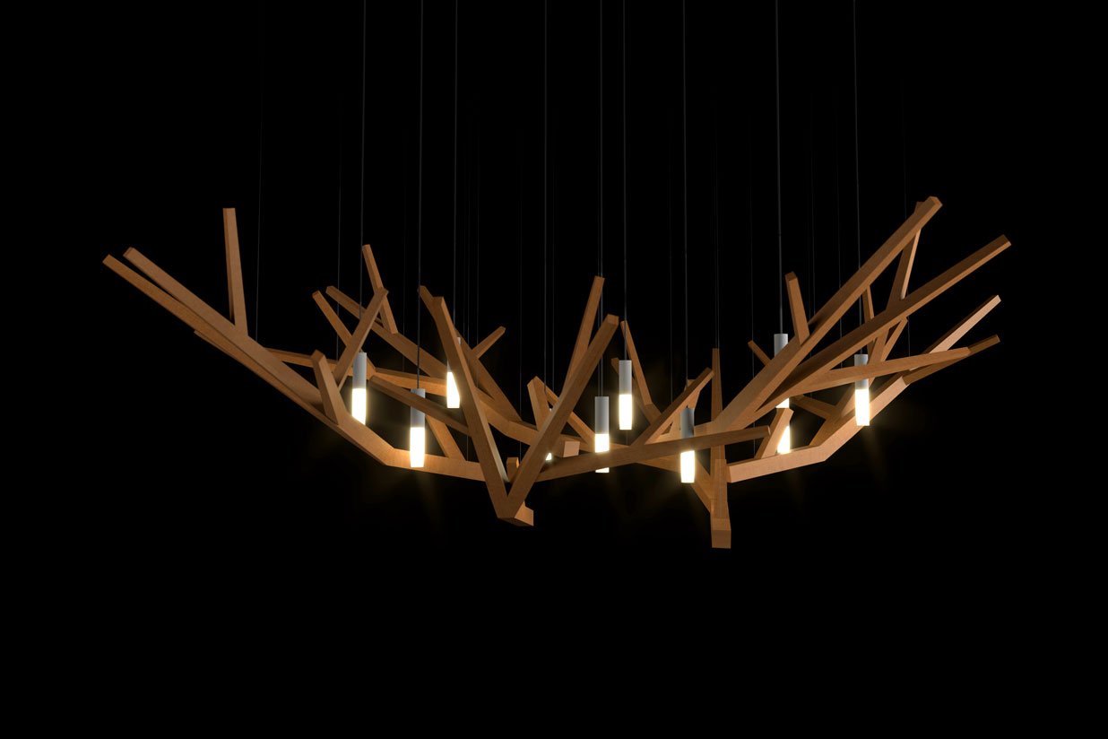 Bosk Chandelier with Pendant Lights