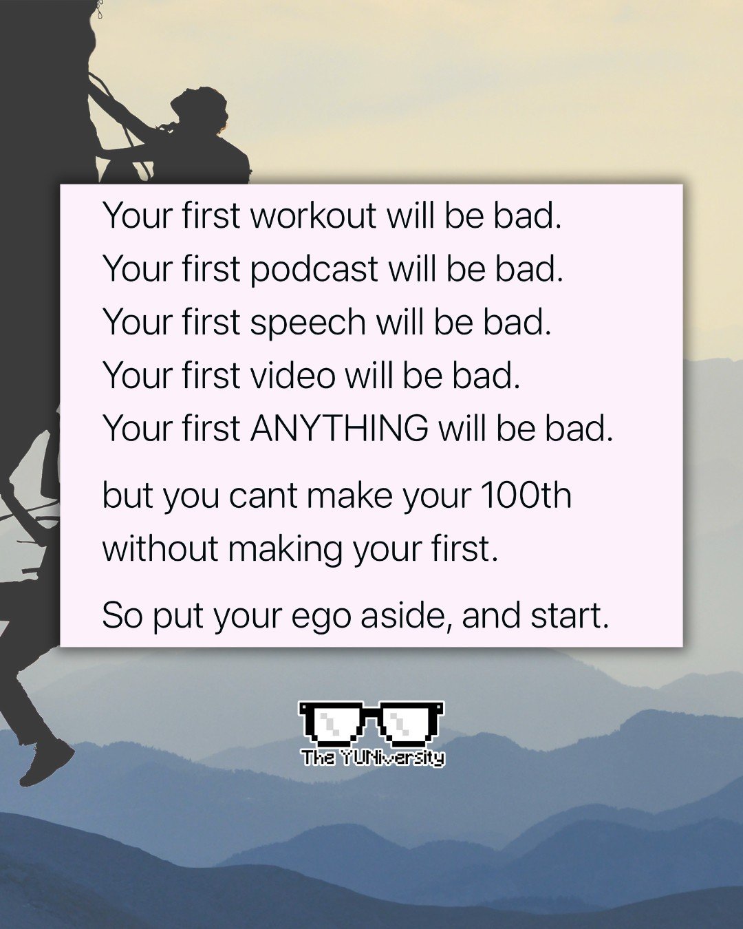 📚 Your first essay might be rough. 
🎤 Your first presentation might be awkward. 
🧪 Your first lab might be confusing. 
📖 Your first study session might feel unproductive. 
📝 Your first ANYTHING in school might not be great. 

But guess what? 

Y