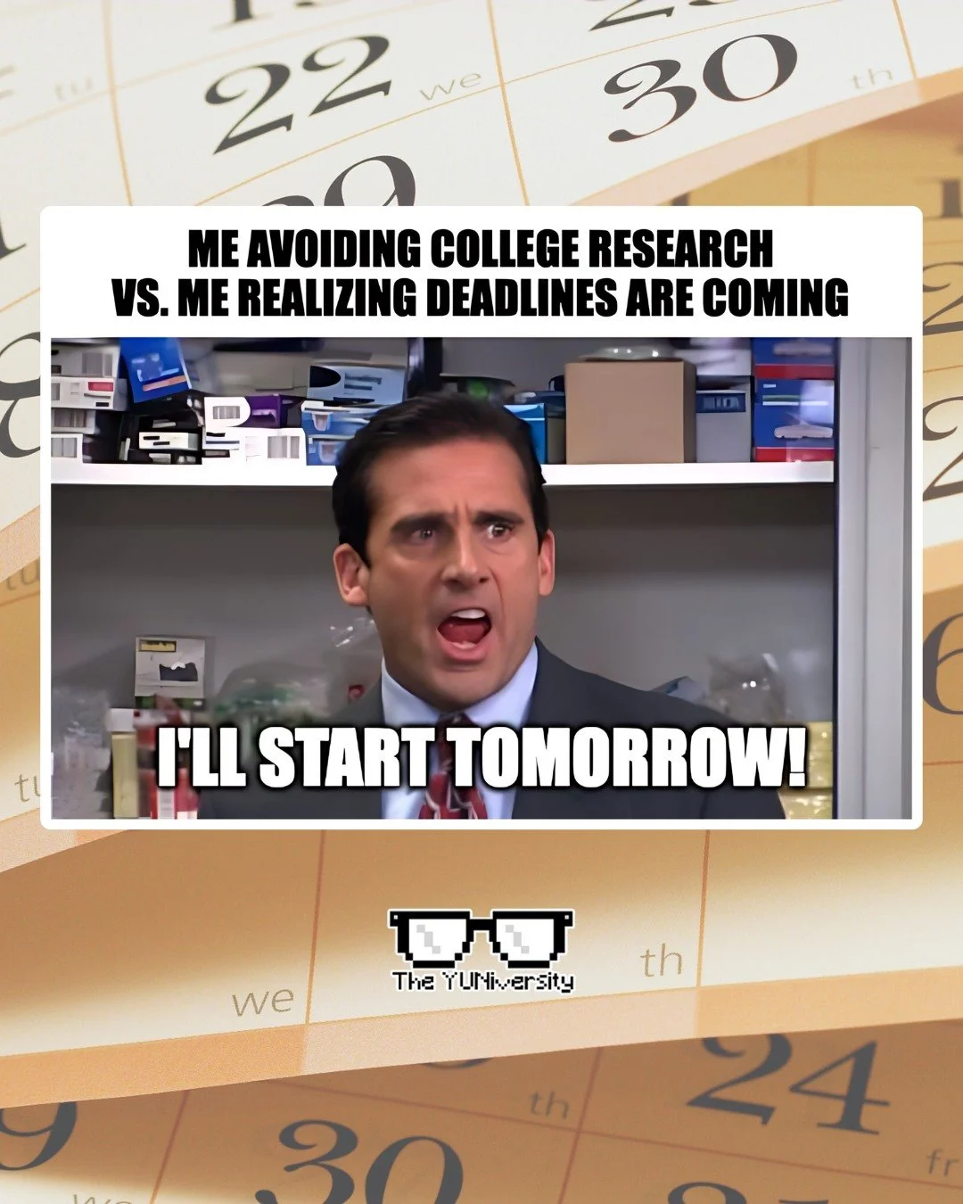 😅 “I’ll start tomorrow …” Sound familiar?
When it comes to college applications, procrastination is almost a rite of passage. But here’s the thing: deadlines creep up faster than you think—and suddenly “to