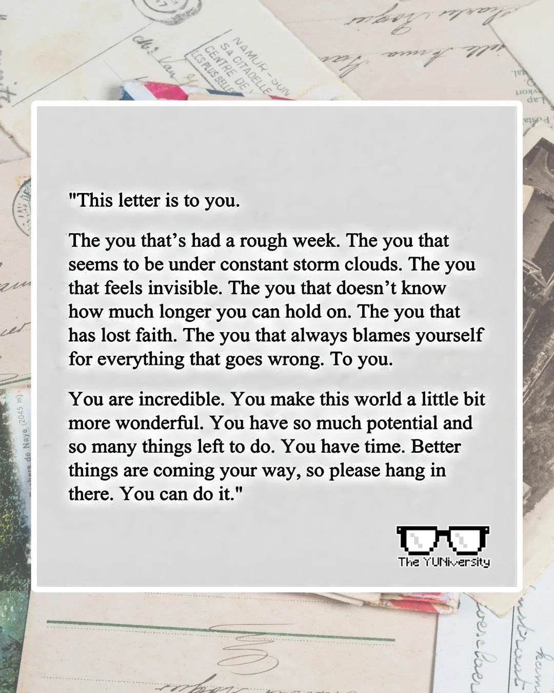 Some days feel heavier than others. Some weeks feel impossible. And sometimes, even the strongest people need to hear a reminder they rarely give themselves.

This is for the you who&rsquo;s been carrying more than you let on.
The you who smiles in p