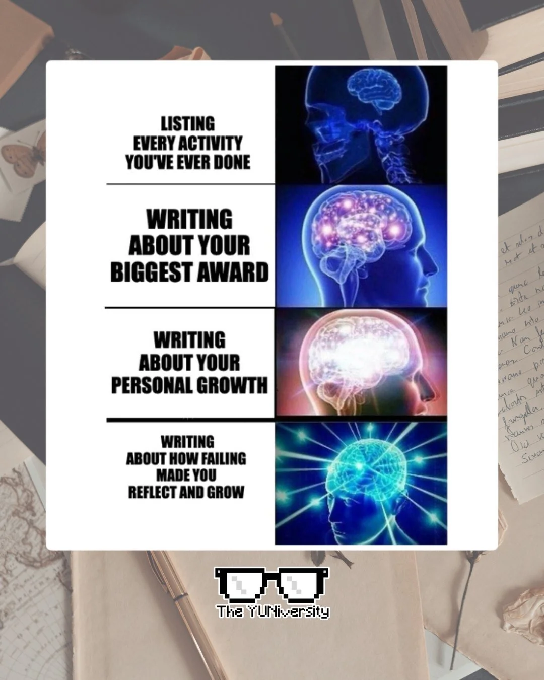 💡 Hot take: The strongest college essays rarely start with a brag &mdash; they start with honesty.

A lot of students think the goal is to impress admissions officers with:
📝 A giant list of everything they&rsquo;ve ever done
🏆 Their biggest award