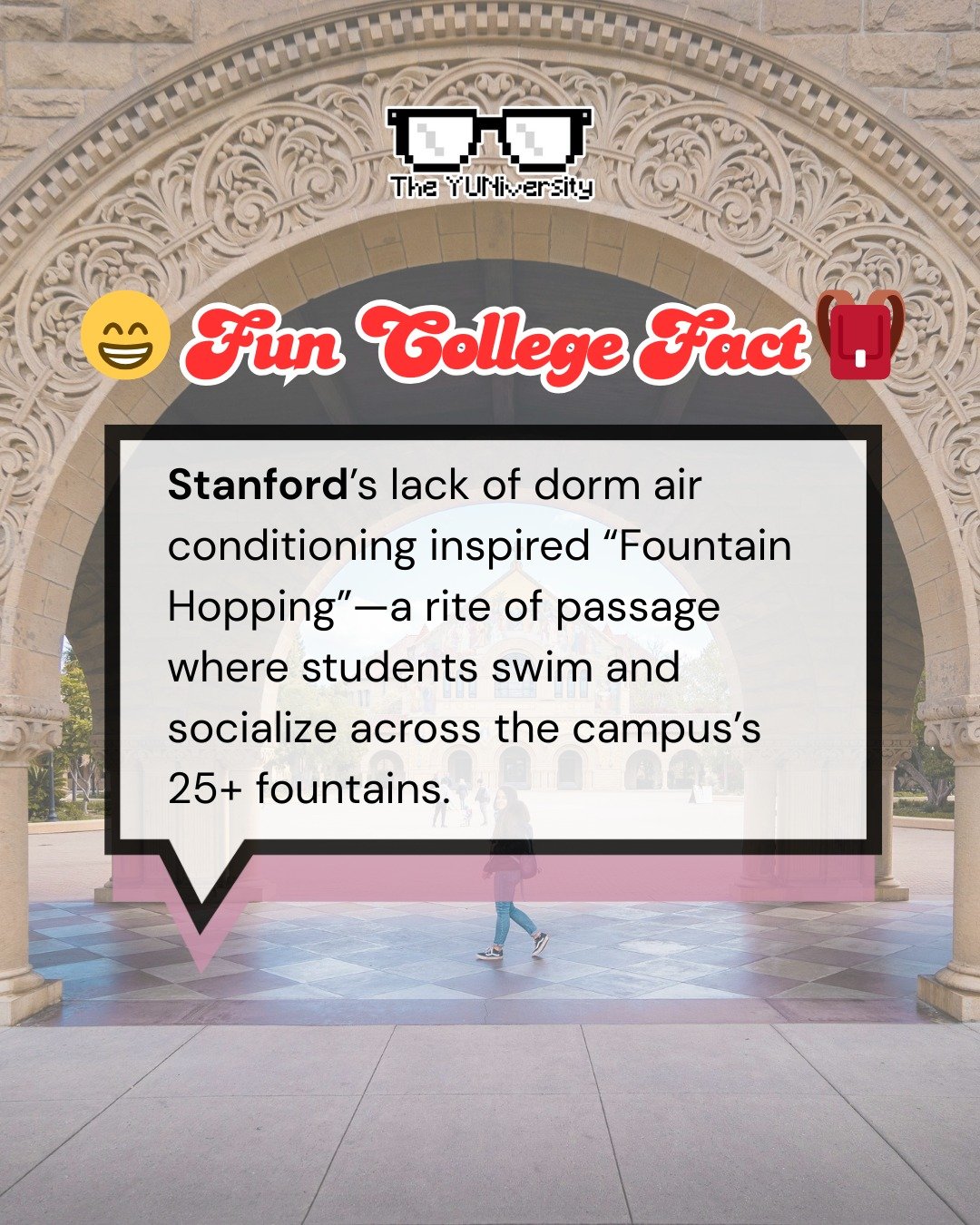 Making a Splash: Stanford&rsquo;s Fountain Hopping 💦🌲

At Stanford, the ultimate stress-buster isn't a nap&mdash;it's a dip. Fountain Hopping is the decades-old tradition where students trek across campus to swim, splash, and chill in over 25 histo