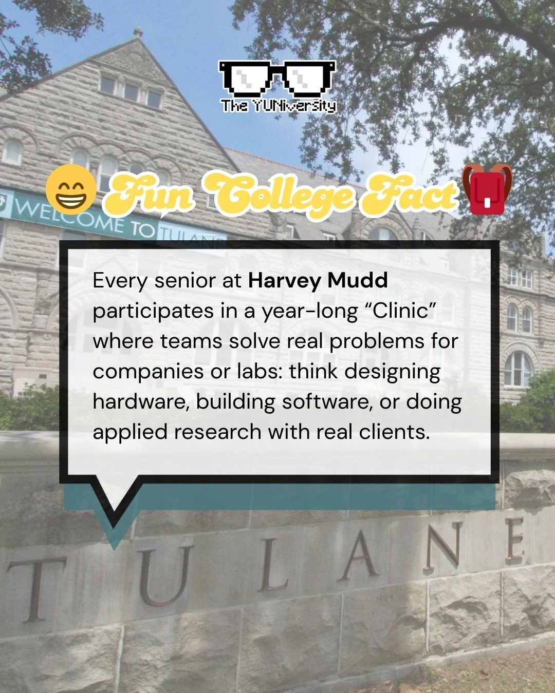 At Harvey Mudd, every senior takes part in a year-long &ldquo;Clinic,&rdquo; one of the college&rsquo;s signature experiences.

Students team up to tackle real problems for companies, nonprofits, and research labs, whether that&rsquo;s designing hard