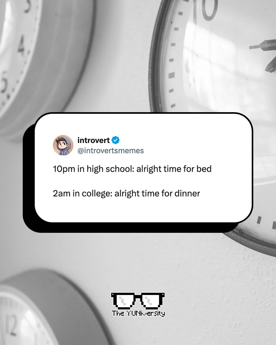 🕰️ That shift from &ldquo;10 PM, time for bed&rdquo; to &ldquo;2 AM, time for dinner&rdquo; isn&rsquo;t chaos. It&rsquo;s the first sign you&rsquo;re building a life on your own terms.

High school ran on someone else&rsquo;s clock: the school&rsquo