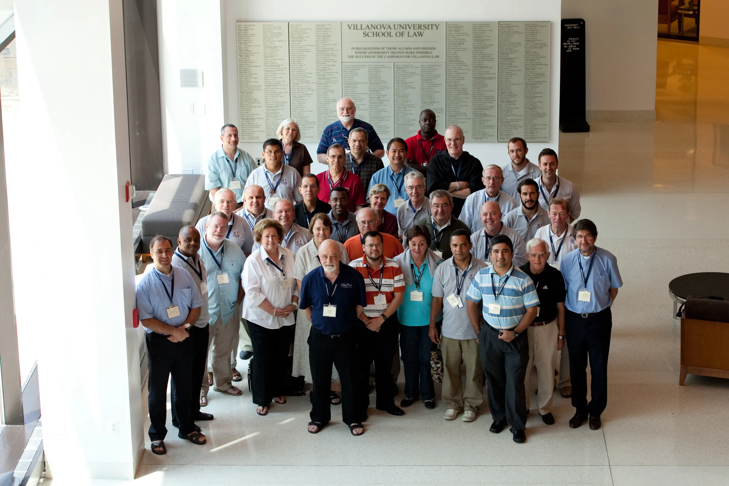The Augustinian Order's Secretariat for Justice and Peace in Rome organized a conference "Pursuing the Path of Justice and Peace," held at Villanova University in 2011. Pictured are Augustinians and laity from 13 conscriptions around the globe who attended the conference