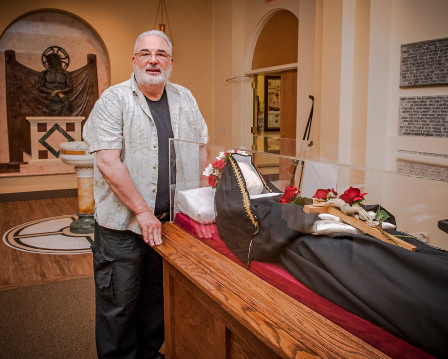 Fr. Richard Cannuli, O.S.A., with relic 