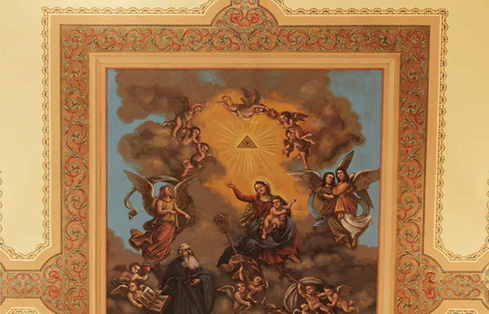 Ceiling fresco "Saint Augustine in his Glory," at Saint Augustine Church in Philadelphia