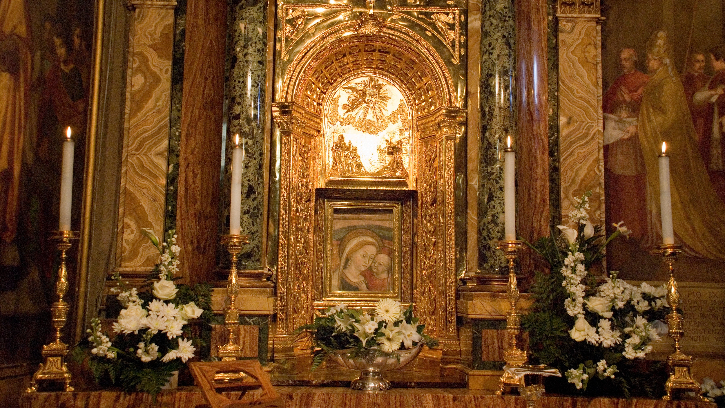 Genazzano, Italy--the altar of Our Mother of Good Counsel. Photo by Kevin Salemme