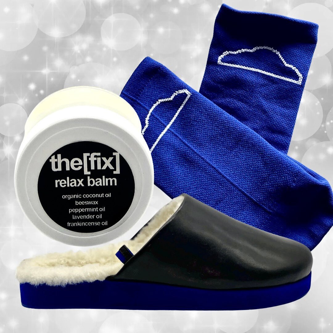 Holiday shopping? We have the[fix]! For anyone in your life who needs some comforting - the[fix] relax balm to ease aches and pains, the arch supporting cloud socks from @drlizashoes and the shearling lined orthotic footbed @drlizashoes slippers are 