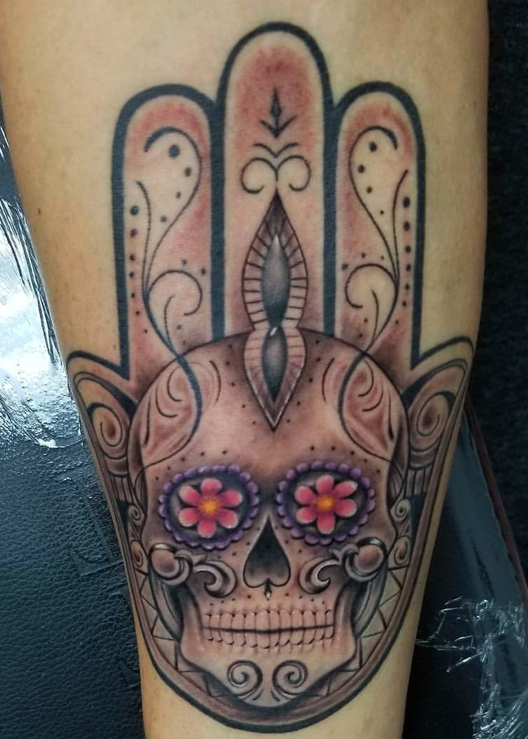 Hamsa sugar skull