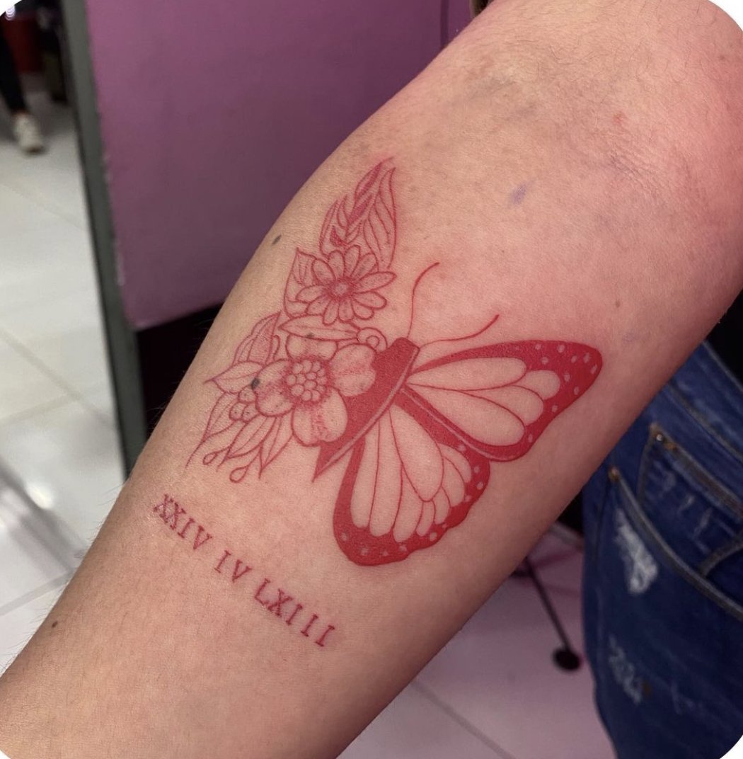 butterfly in red 