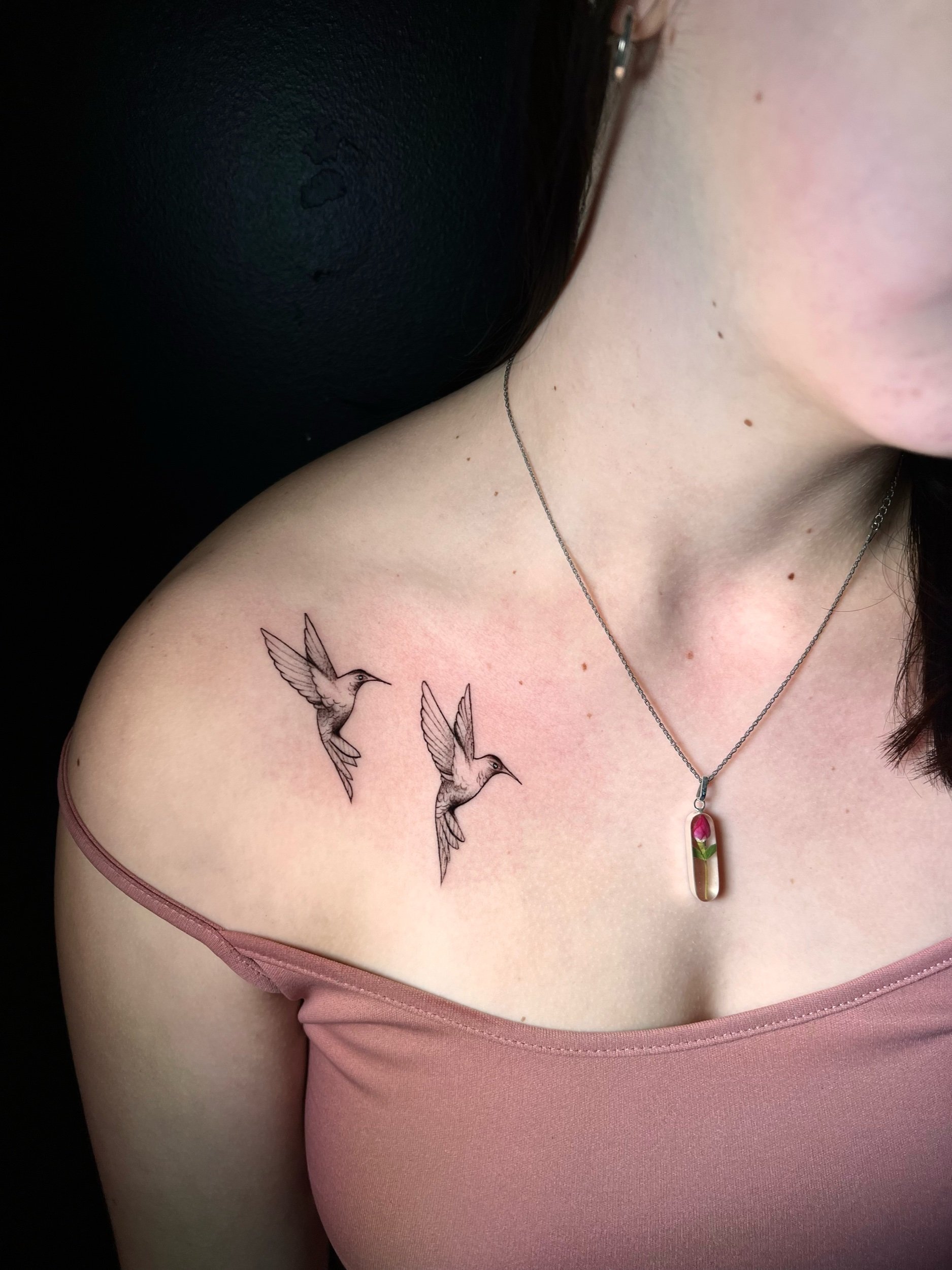 two birds small line work 