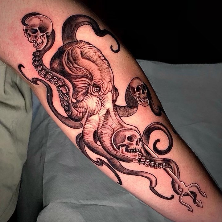octopus with skulls