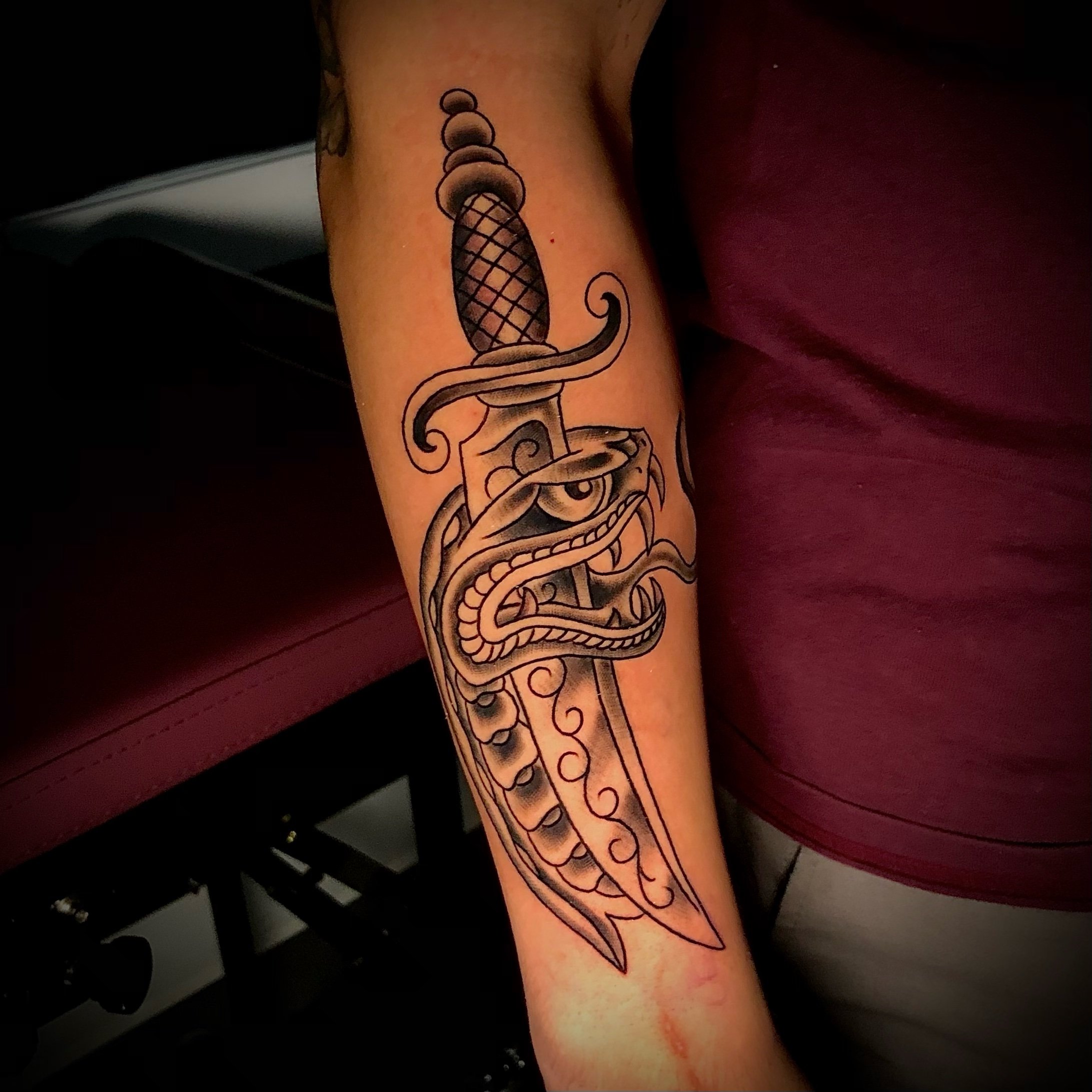 traditional snake head and dagger