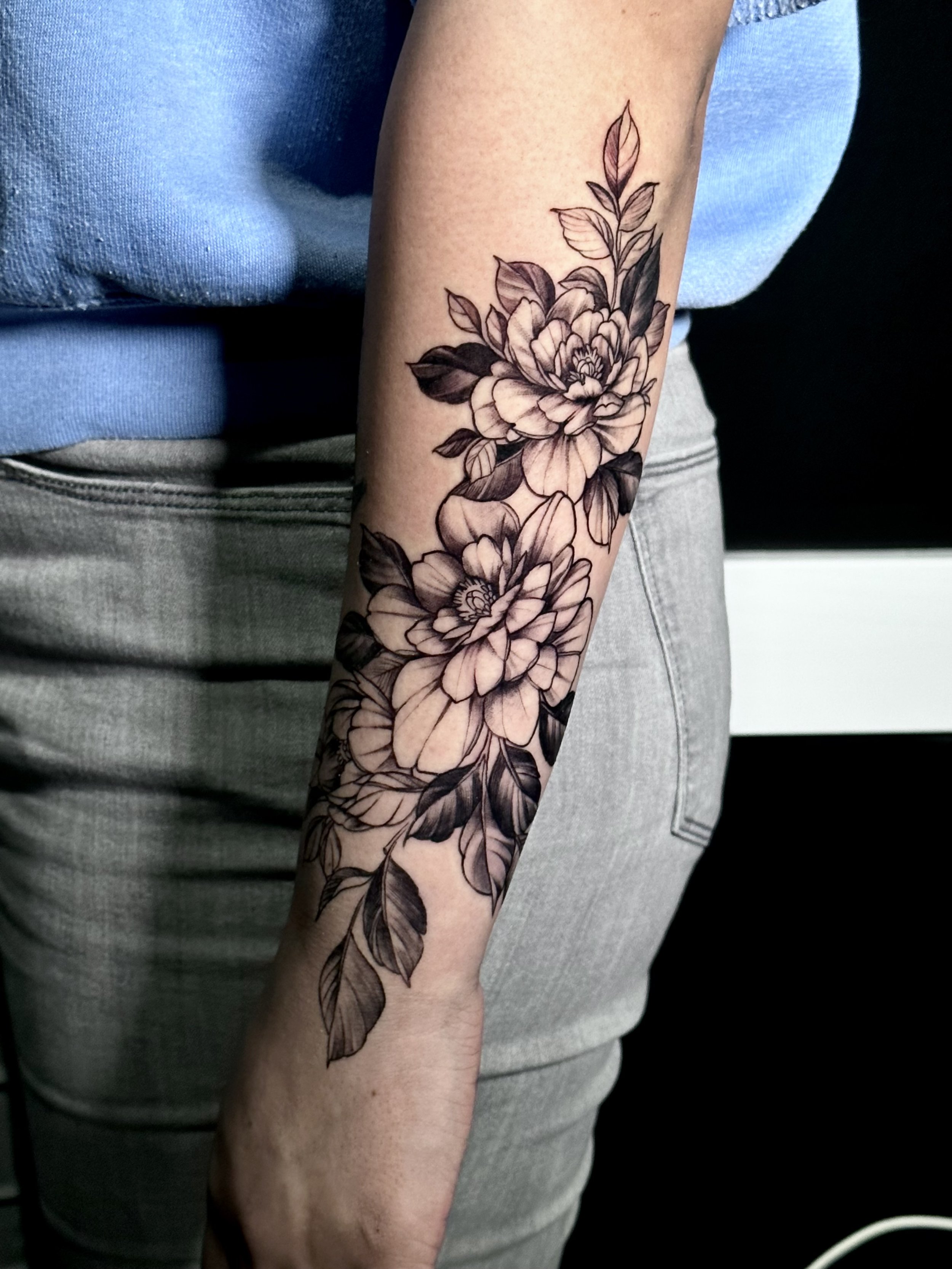 Floral blackwork