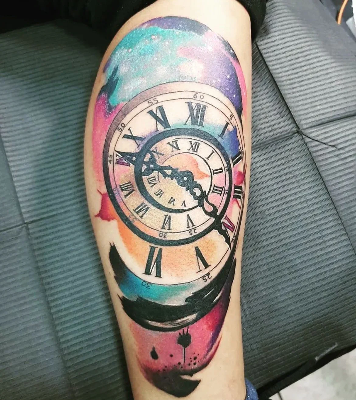 clock water color