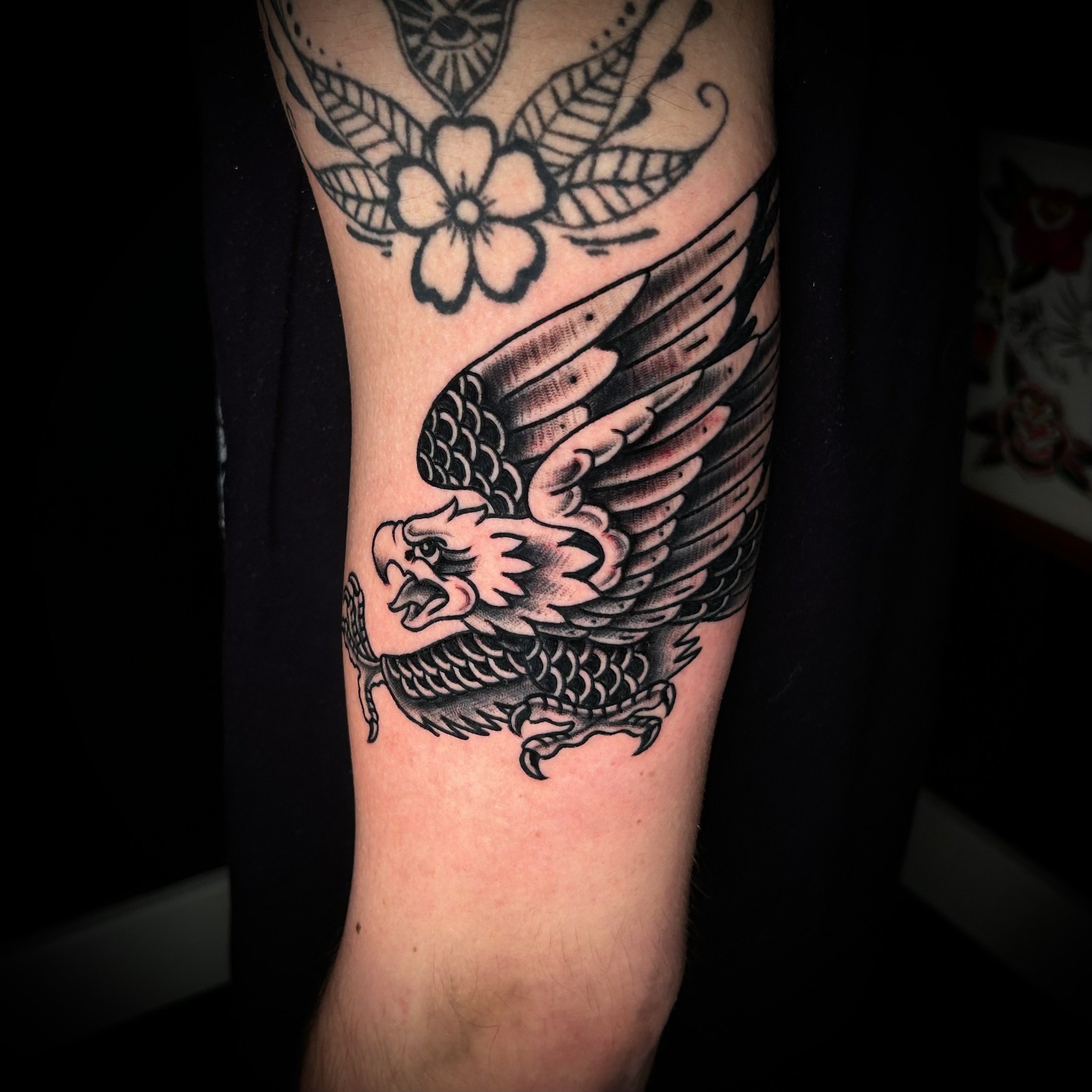 traditional eagle on arm