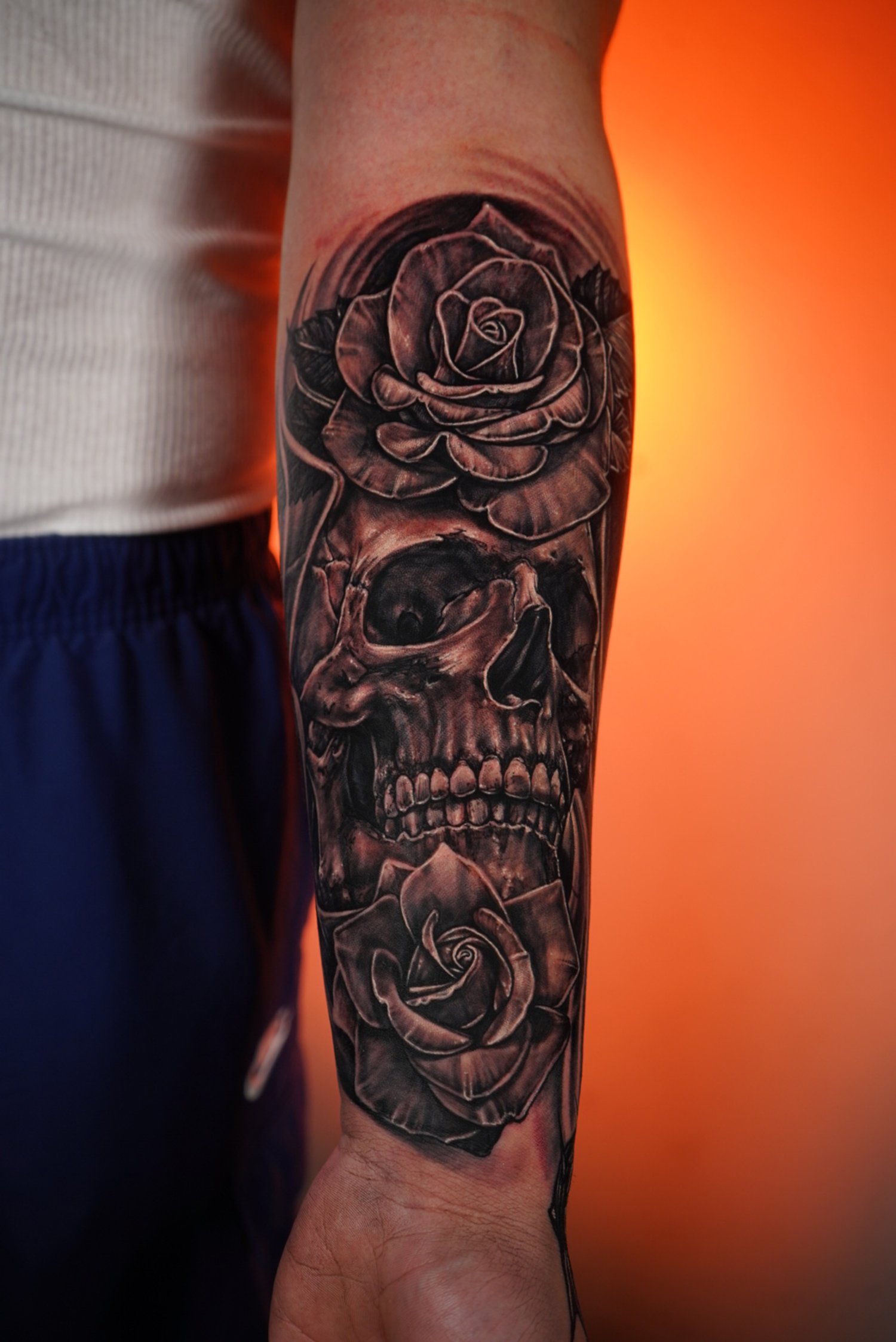 skull, roses, flowers, death