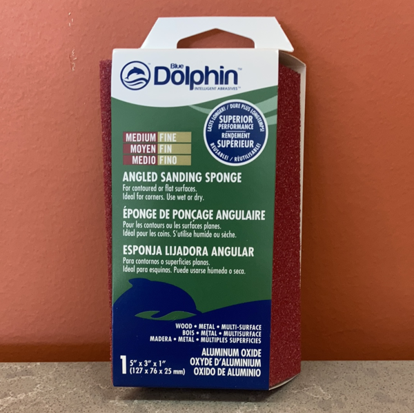 Angled Flexible Sanding Sponge  Blue Dolphin — Rustic Chalk Decor